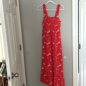 Red floral maternity dress